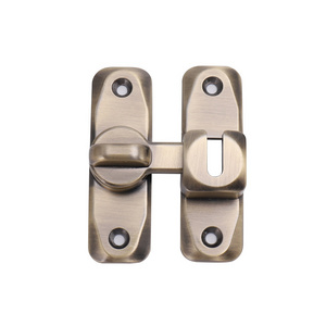 Modern Design 90 Degree Barn Door Lock Latch Zinc Alloy Security Bolt in Bronze Color for Single or Double Door Sliding Lock