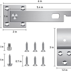 Bar Door Latch with Full Locking Device 180 Design Double Gate Latch Hardware Flip Security Lock