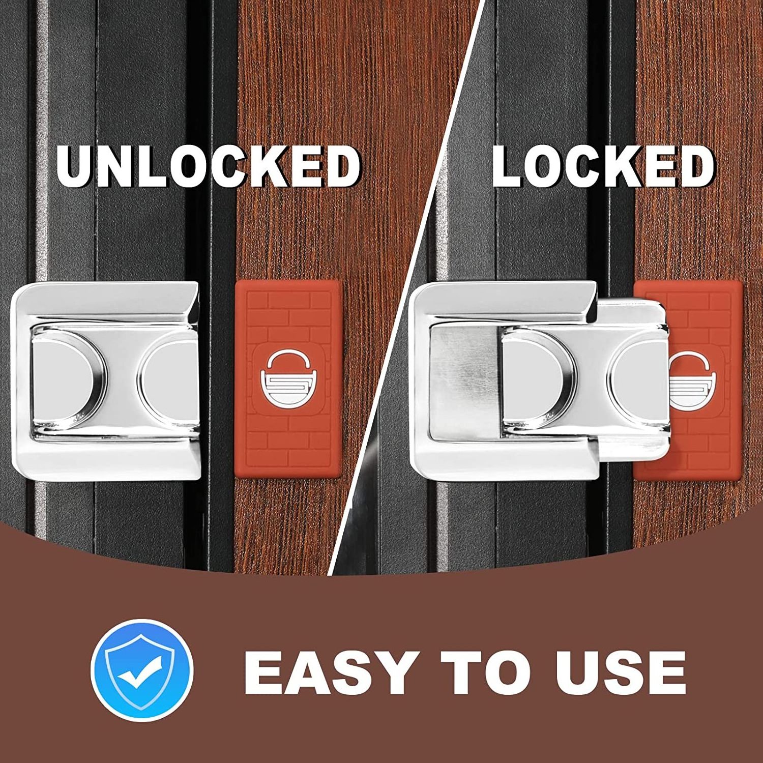 Safety Childproof Door Reinforcement Lock Latch Extra Defend Door Lock for Inward Swinging Door