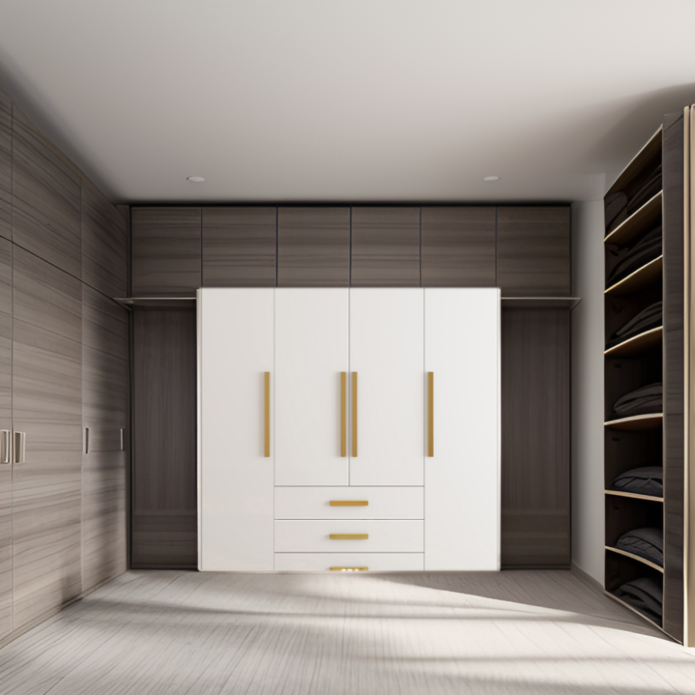 Simple Design 4-Door Locker Cabinet Customized Closet Systems for Modern Bedroom Clothes Wardrobe for Villa and Entryway