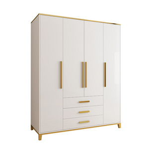 Simple Design 4-Door Locker Cabinet Customized Closet Systems for Modern Bedroom Clothes Wardrobe for Villa and Entryway