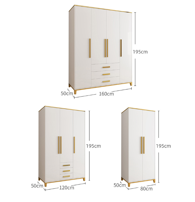 Simple Design 4-Door Locker Cabinet Customized Closet Systems for Modern Bedroom Clothes Wardrobe for Villa and Entryway