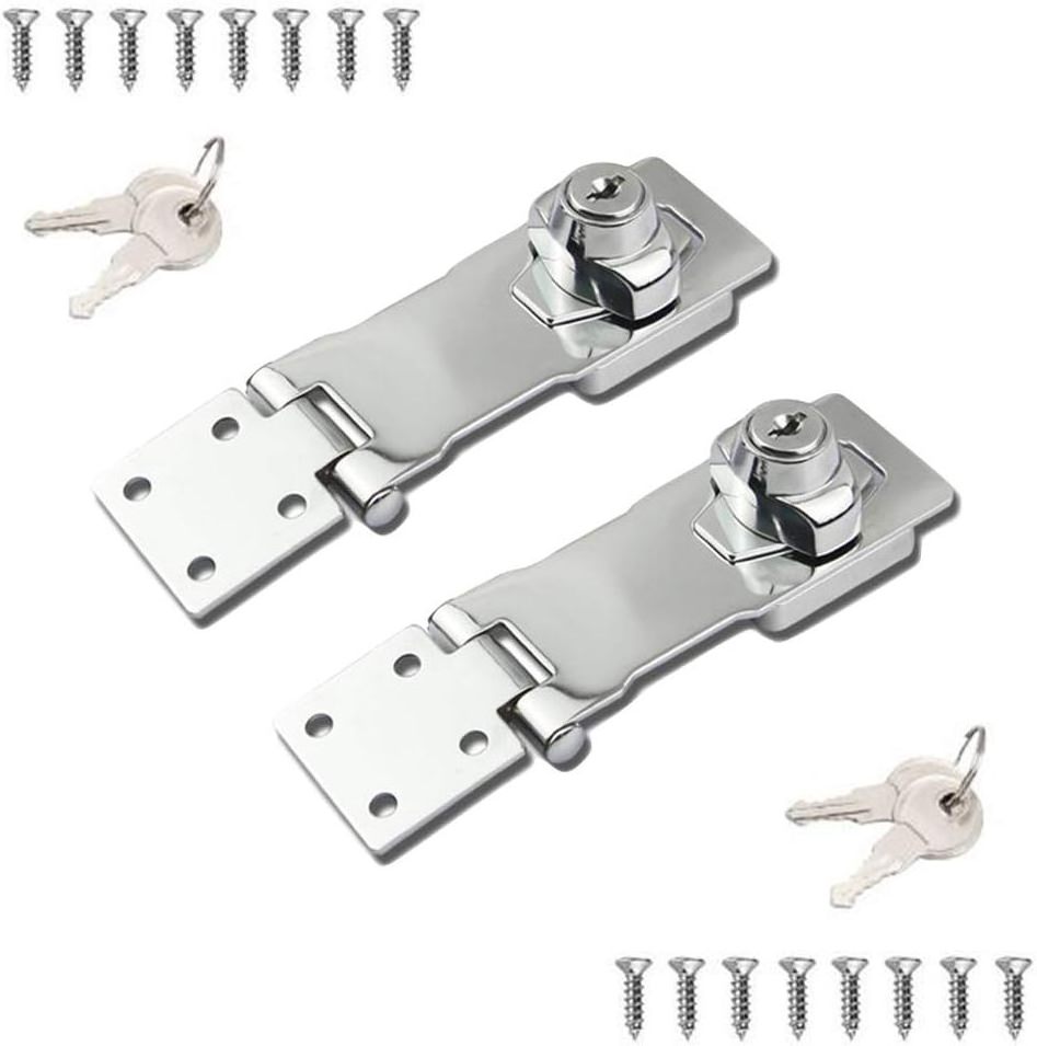 Zinc alloy Door lock with key free punch stainless steel latch refrigerator door buckle Bolt Latch