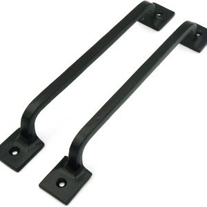 9 inches Black Cast Iron Pull Handles Squared Base Cabinet Door Handles Gate Handle Pull Barn Door Hardware