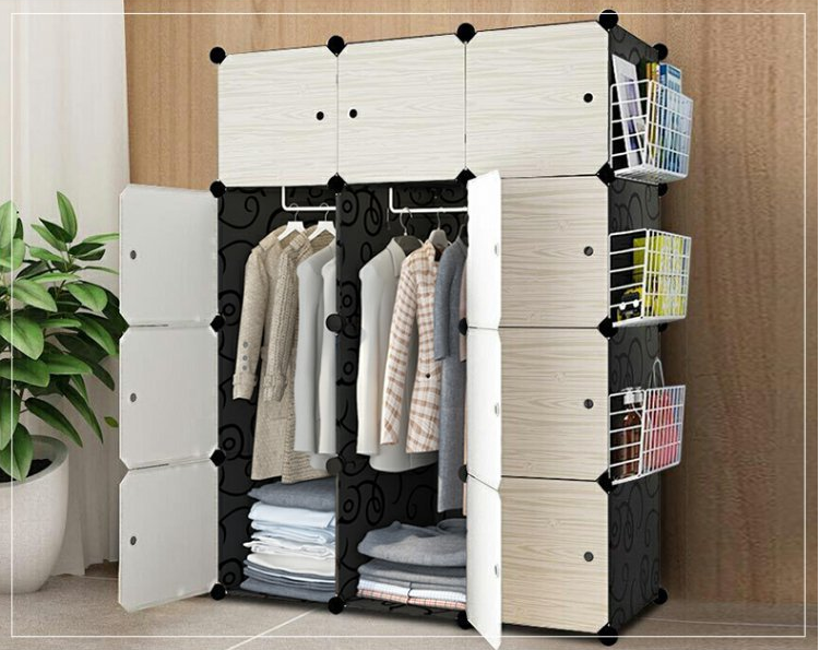 Modern Design Portable Foldable PVC Wardrobe Organizer Bedroom Closet Rack for Clothes Multilayer Collapsible Clothes Storage