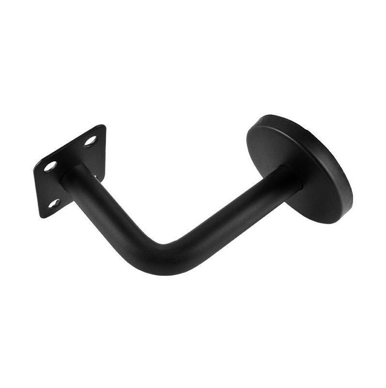 3 Inch Stainless Steel Texture Satin Black Solid Heavy Duty Round Base Handrail Brackets for Staircase Glass