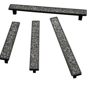 Customized Long Crystal Matte Black Drawer Simple Square Handle Dresser Handles Kitchen Cabinet Door Furniture Handle