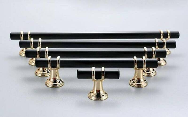 Black Cabinet Wardrobe Handle Hardware Cabinet Dresser Drawer Simple Handles Knob Wardrobe Door Handle