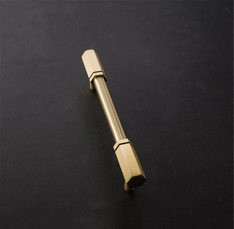 Brass Cabinet Handles T-bar Pull Dresser Knobs for Wardrobe and Kitchen Furniture Hardware Modern from Guangzhou Gold 128mm