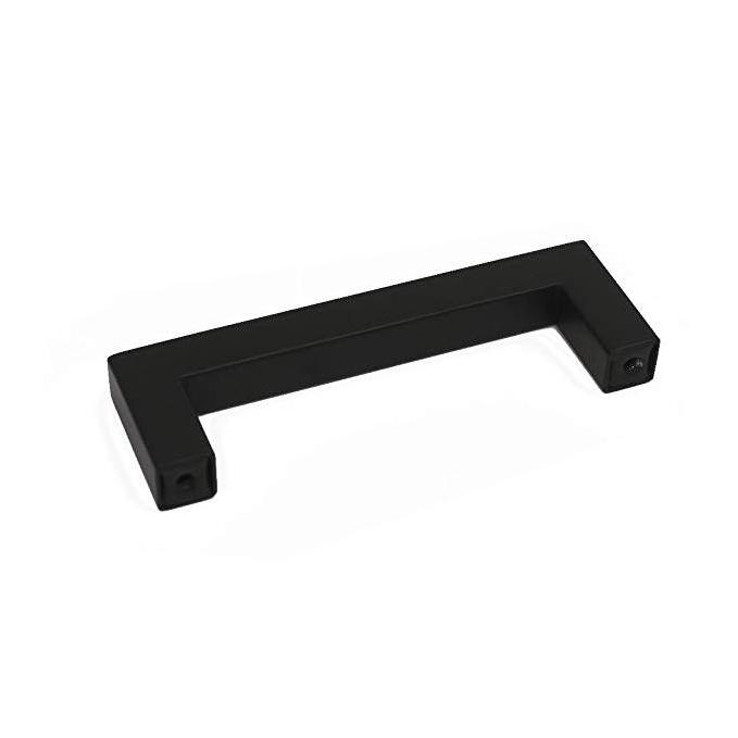 Black Half Moon Shape Steel Square Bar Antique Cabinet Pull Drawer Door Handle for Kitchen Bathroom Cabinets Cupboard Wardrobe