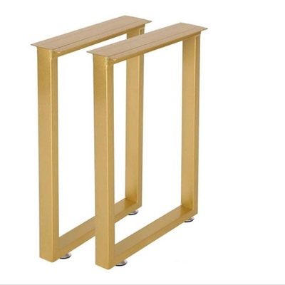 Modern 28-Inch Golden Metal Iron Square Tube Heavy-Duty Table Leg for Restaurant Office Dining Table Furniture Legs Packing