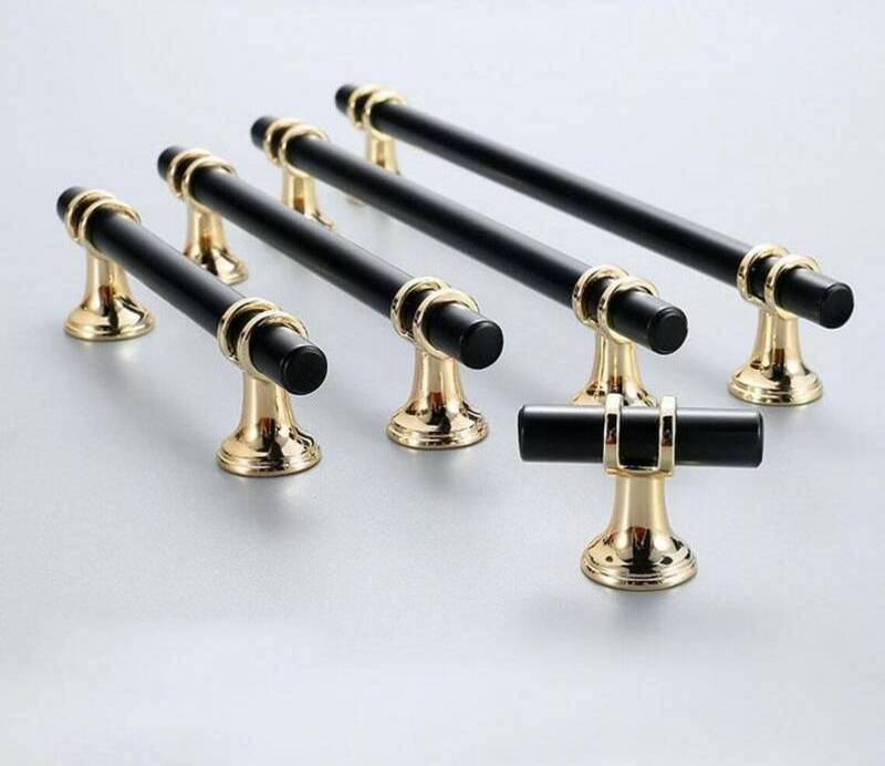 Black Cabinet Wardrobe Handle Hardware Cabinet Dresser Drawer Simple Handles Knob Wardrobe Door Handle