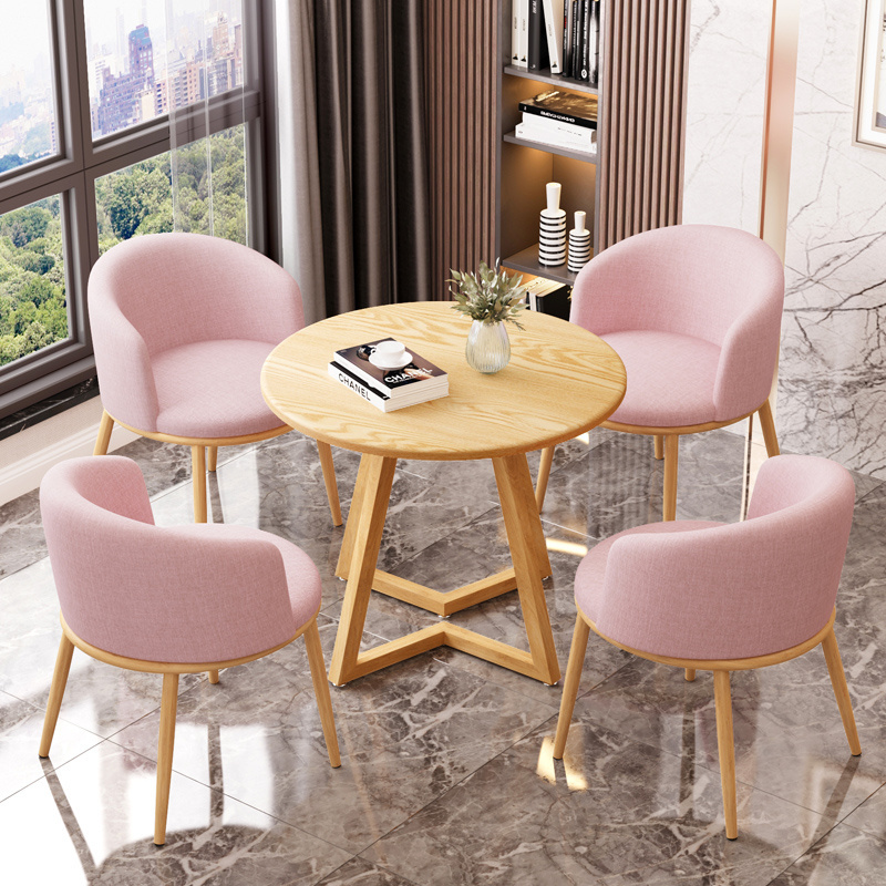 Modern simple cafe milk tea shop rock board desktop  chair table and chair set