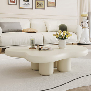 Scandinavian Minimalist Coffee Table Modern 100cm Cloud Cream Coffee Table Hotel living room tea table