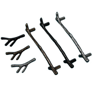 10PC Twig Pulls Branch Zinc Alloy Decorative Cabinet Wardrobe Drawer Black Pulls Handles Hardware 69/96/128mm Hole Centers