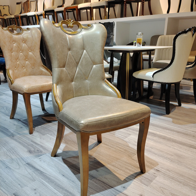 European royal carved wooden hotel dining chair modern fashion hotel  customized backrest hotel chair