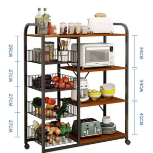 Wholesale Custom Metal Newest Kitchen Storage Shelf Trolley Carts with Wheels for Home Apartment Hotel