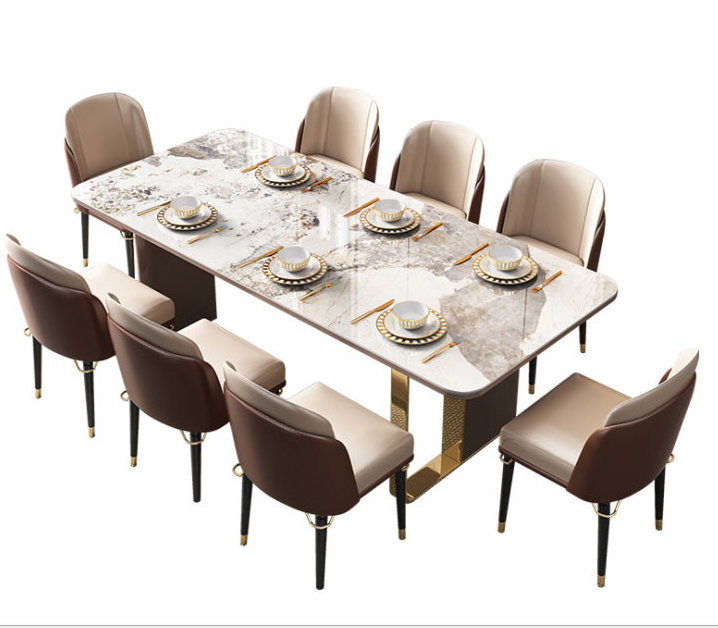 table and chair combination 2 meters modern simple large board table marble rectangular dining table