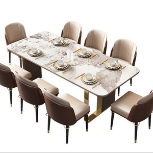 table and chair combination 2 meters modern simple large board table marble rectangular dining table