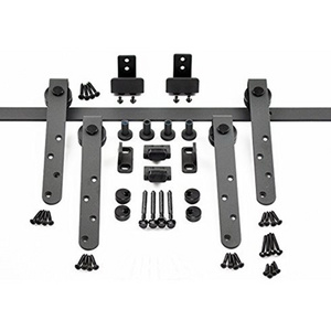 6.6ft Long J Shape Model Black Mini Sliding Barn Door Hardware Track Roller Hangers For Cabinet Box TV Stand Box