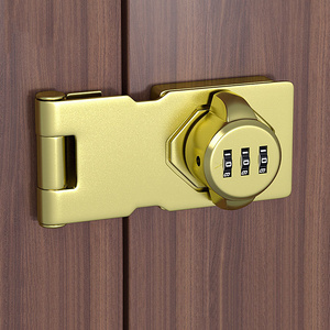 Mechanical Password Rotary Hasp Locks Door Latch Lock for Small Doors Cabinets Barn Door Latch 180 degrees