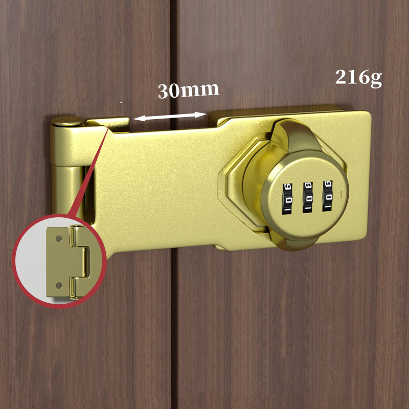 Mechanical Password Rotary Hasp Locks Door Latch Lock for Small Doors Cabinets Barn Door Latch 180 degrees