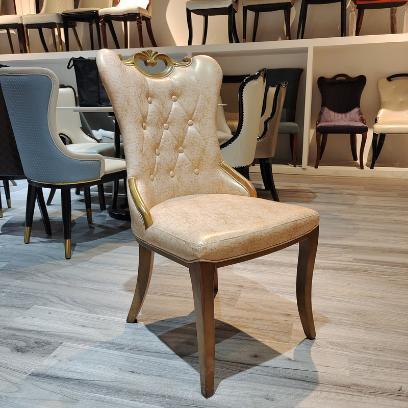 European royal carved wooden hotel dining chair modern fashion hotel  customized backrest hotel chair