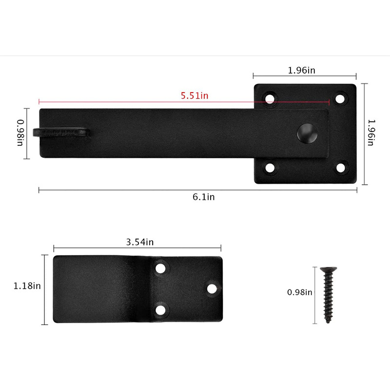 Black Heavy-Duty Double Gate Latch Hardware Rustic Style Flip Barn Door Security Lock for Graphic Design Projects