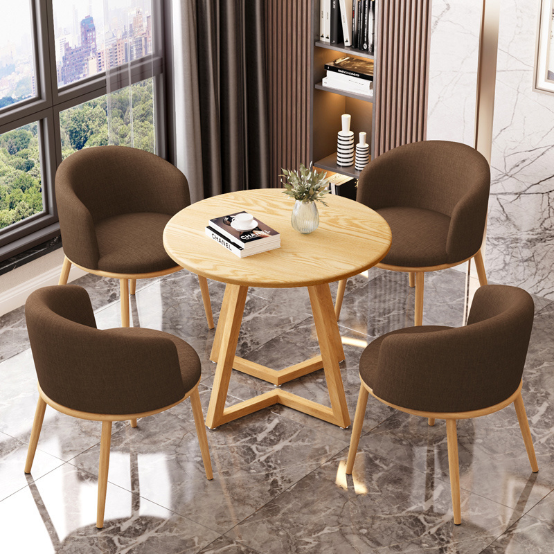 Modern simple cafe milk tea shop rock board desktop  chair table and chair set