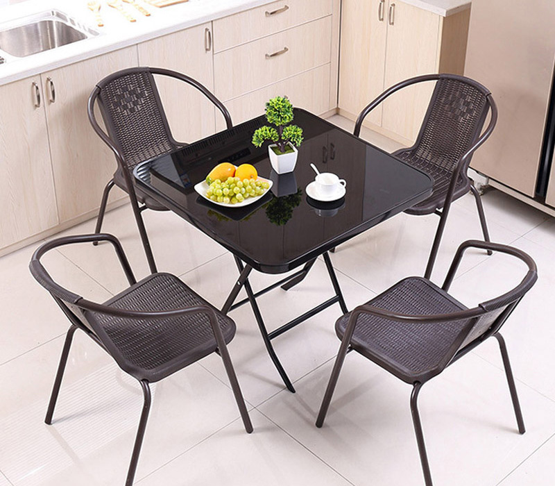 Outdoor Chairs Garden Furniture Black  Plastic Rattan Chair