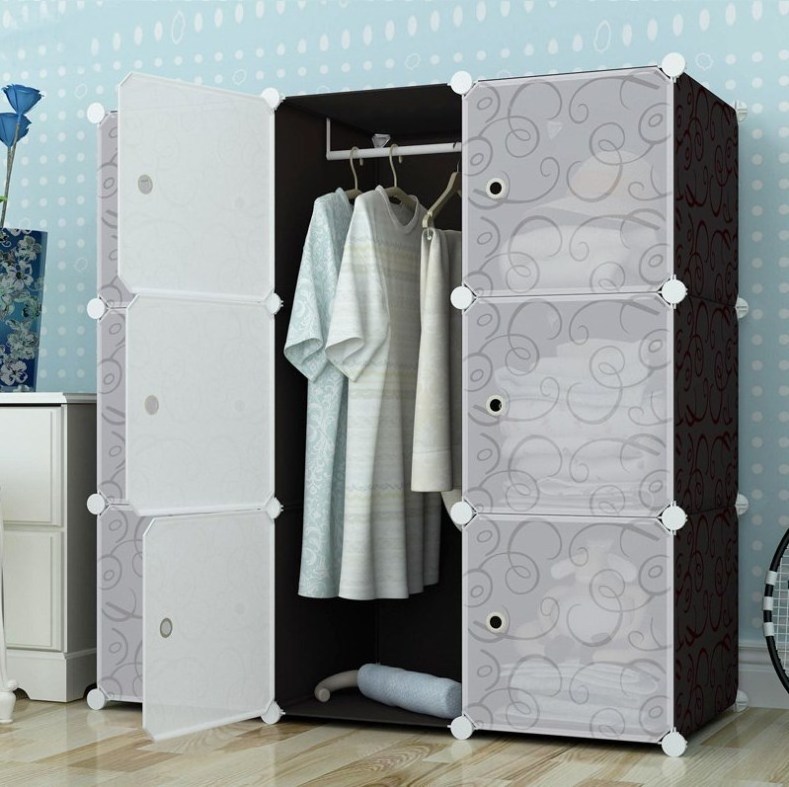 Wholesale PE Plastic DIY Custom Cube 6 Layer Storage Organizer Apartment Wardrobe Bedroom Closet