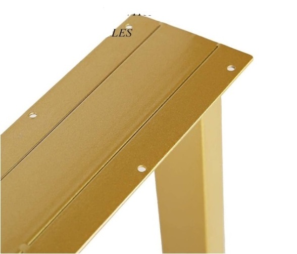 Modern 28-Inch Golden Metal Iron Square Tube Heavy-Duty Table Leg for Restaurant Office Dining Table Furniture Legs Packing