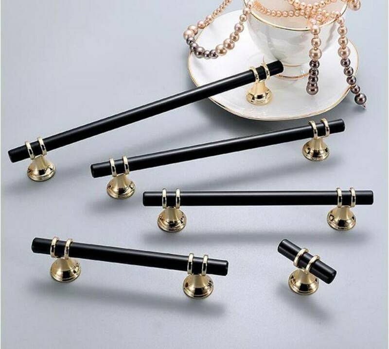 Black Cabinet Wardrobe Handle Hardware Cabinet Dresser Drawer Simple Handles Knob Wardrobe Door Handle