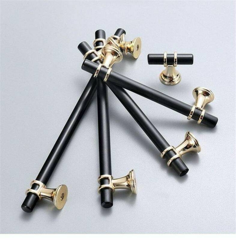 Black Cabinet Wardrobe Handle Hardware Cabinet Dresser Drawer Simple Handles Knob Wardrobe Door Handle