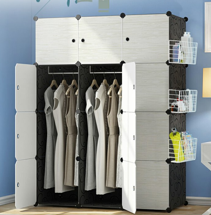 Modern Design Portable Foldable PVC Wardrobe Organizer Bedroom Closet Rack for Clothes Multilayer Collapsible Clothes Storage