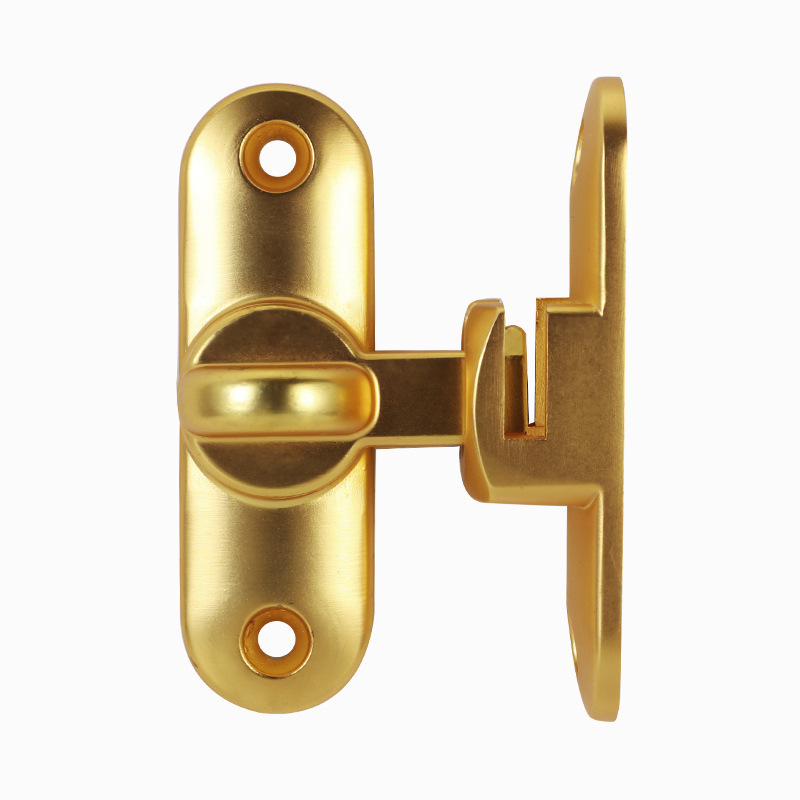 Discount Modern 90/180 Degree Barn Door Lock Zinc alloy clasp Dual purpose no-punch sliding door clasp door window lock