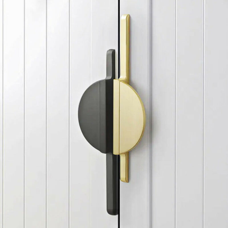 European Simple Kitchen bedroom handle bathroom Cabinet Brushed Wardrobe golden gray black round closet Handles