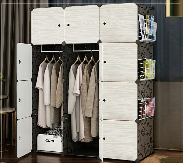 Modern Design Portable Foldable PVC Wardrobe Organizer Bedroom Closet Rack for Clothes Multilayer Collapsible Clothes Storage