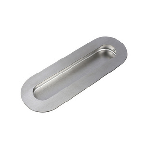 6 1/2" White SS Inset Handle Recessed Finger Flush Pull for Home Bar Sliding Barn Door Closet and Pocket Door System