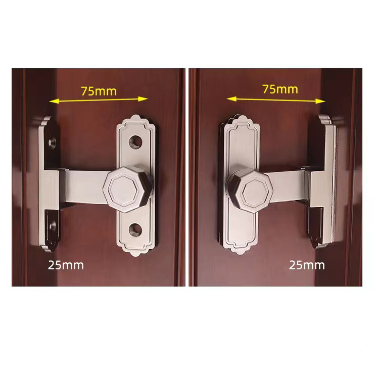 Zinc Alloy 90 Degree Black Heavy Duty H Bolt Barn Door Latch Lock For Sliding Wooden Door Buckle