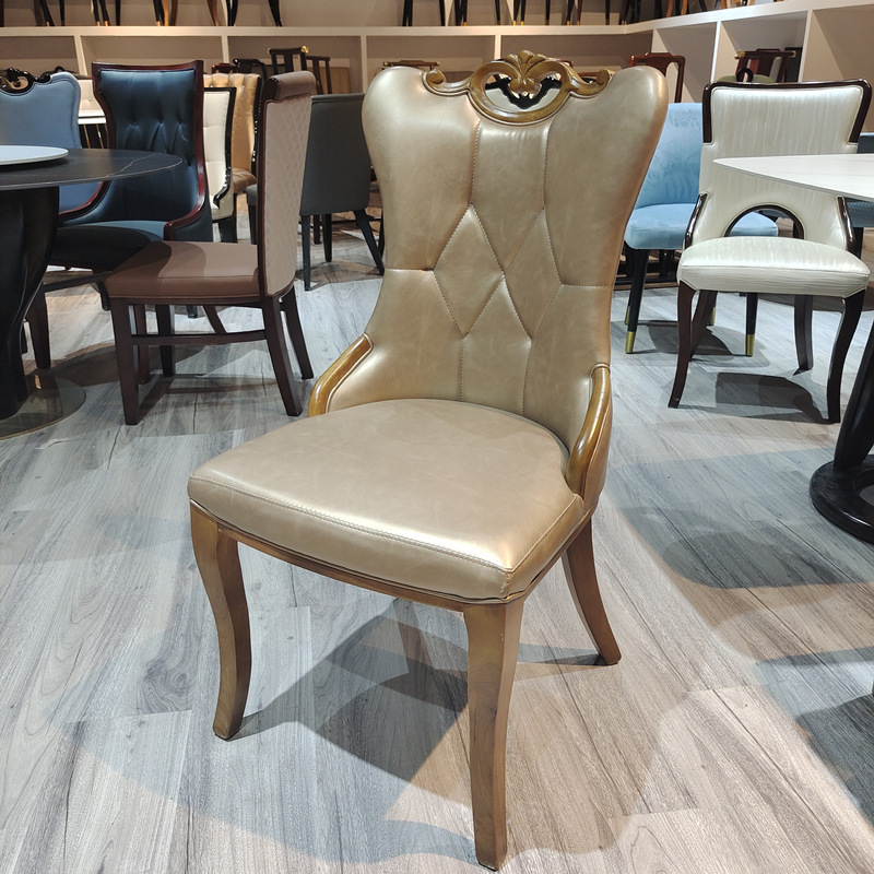 European royal carved wooden hotel dining chair modern fashion hotel  customized backrest hotel chair