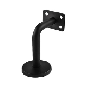 3 Inch Stainless Steel Texture Satin Black Solid Heavy Duty Round Base Handrail Brackets for Staircase Glass