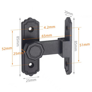 Zinc Alloy 90 Degree Black Heavy Duty H Bolt Barn Door Latch Lock For Sliding Wooden Door Buckle