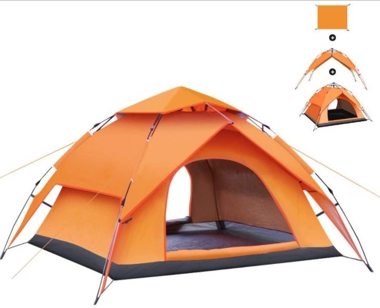 3/4 Persons Durable Outdoor Pop up Tube Tent House Waterproof for Camping Easy Setup Outdoor Furniture for Families