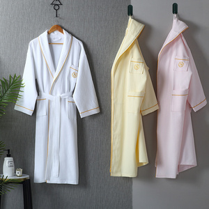 Custom logo five-star hotel thickened bathrobe high quality cotton Waffle bathrobe for home hotel