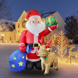 Santa Claus Customized christmas decoration inflatable santa deer sled polar penguin air model