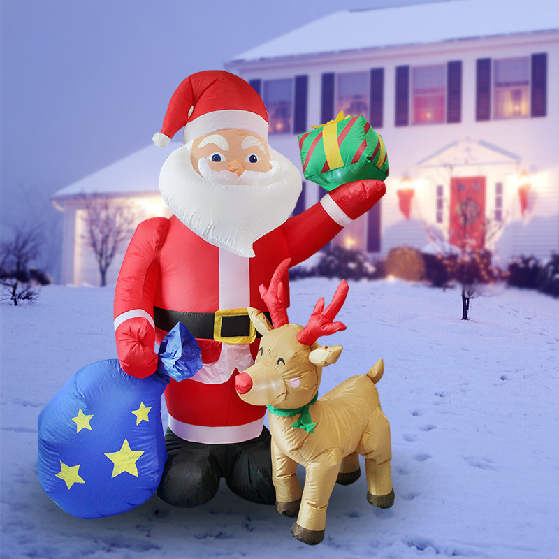 Santa Claus Customized christmas decoration inflatable santa deer sled polar penguin air model