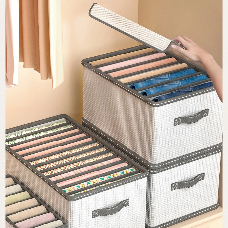 Foldable Plastic Pants Clothing Storage Box Wardrobe Clothes Organizer Drawer for Underwear T-Shirt Sweater Storage Cabinet