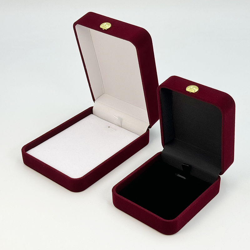 High Quality Custom Luxury Organizer emboss Velvet Jewelry Packaging Gift Boxes  Necklace Bangle Set Jewellery Boxes