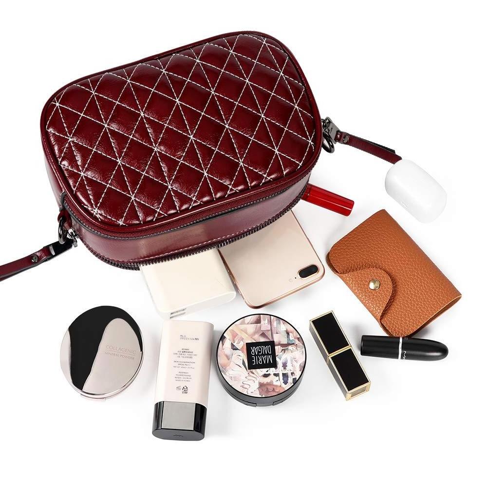 Handbag For Women Luxury Ladies Shoulder Bags Wine Red Plaid Style For Women Shoulder Bags Leather Bags